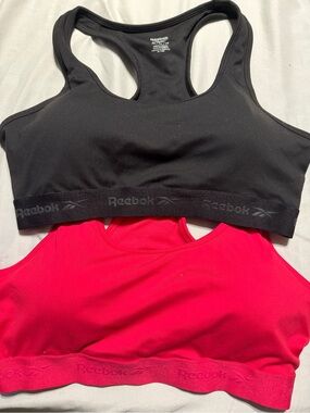 Reebok Racerback Sports Bras in Black and Bright Pink